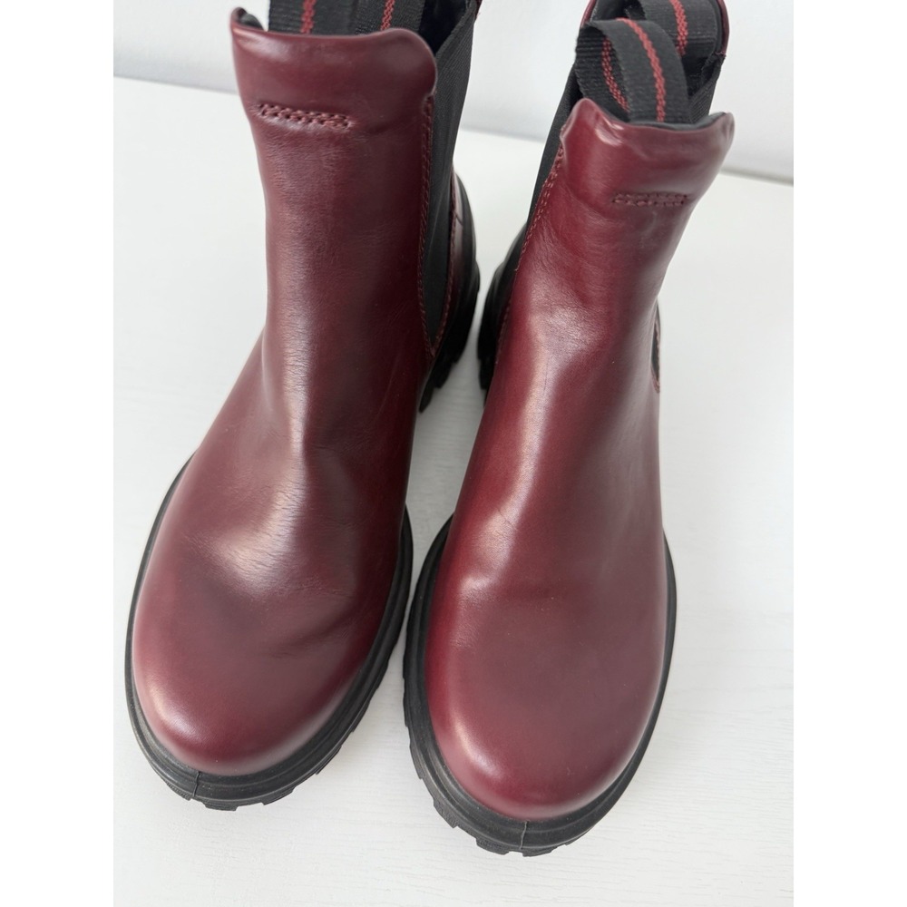 Ecco Women's Tredtray Chelsea Combat Boots Red Leather Size‎ 37 - Picture 6 of 12
